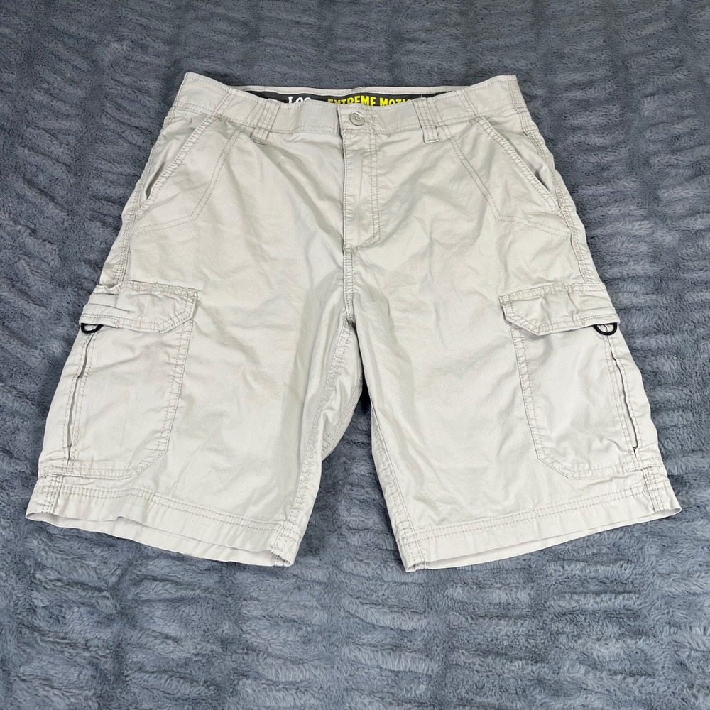 Lee Extreme Motion Mens Khaki Cargo Shorts 32 Performance Series Tan 2187010
